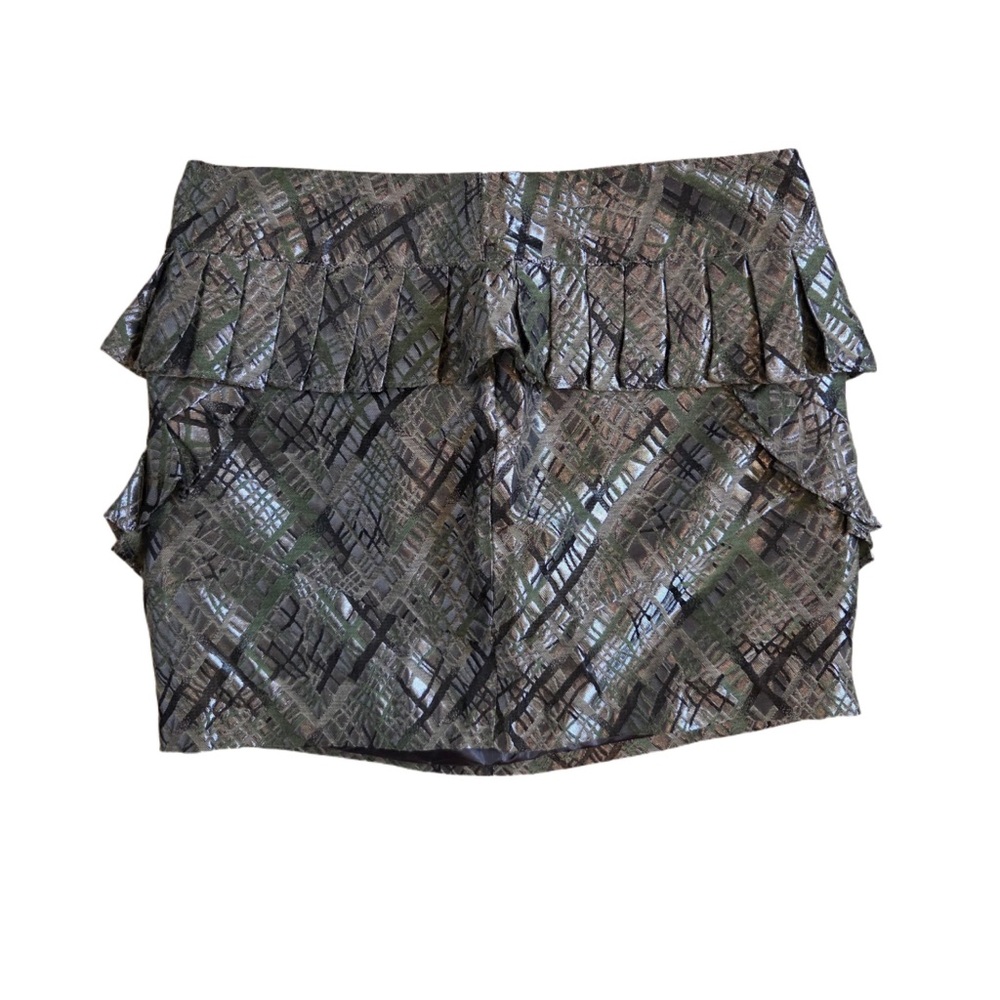 12 x Twelve Metallic Camouflage Ruffle Mini Skirt!